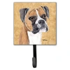 Caroline's Treasures Boxer Leash Holder And Wall Hook In Brown