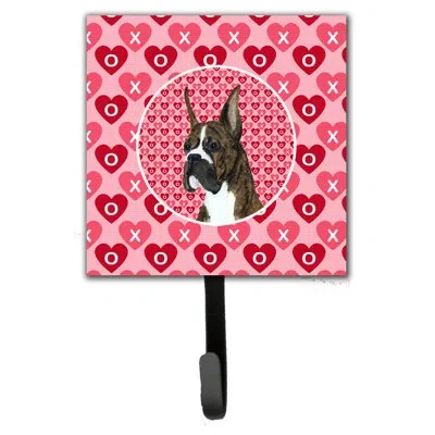 Caroline's Treasures Boxer Leash Holder And Wall Hook In Pink