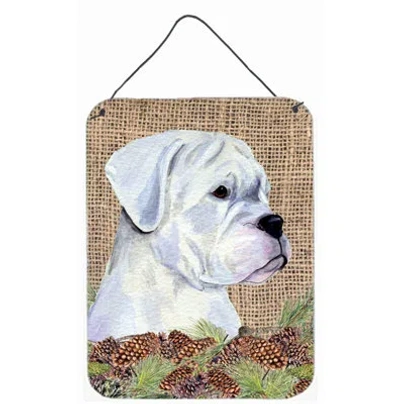 Caroline's Treasures Boxer Painting Print Plaque In Brown;green