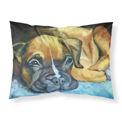 Caroline's Treasures Boxer Pup Pillowcase In Beige