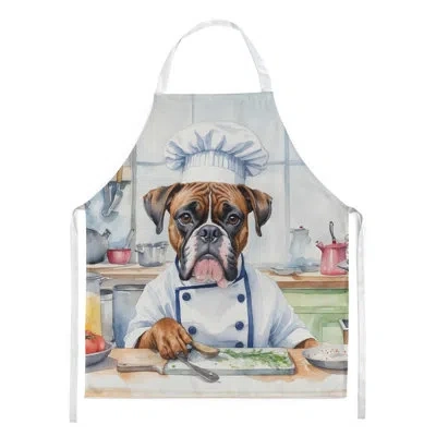 Caroline's Treasures Boxer The Chef Apron In Multicolor