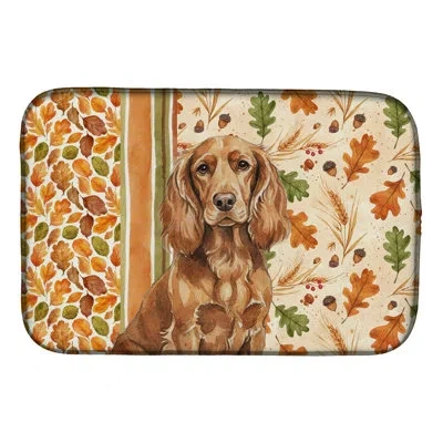 Caroline's Treasures Boykin Spaniel Heirloom Fall Dish Drying Mat In Natural