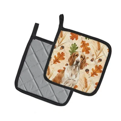 Caroline's Treasures Bracco Italiano Heirloom Fall Pair Of Pot Holders In Multicolor