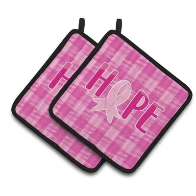 Caroline's Treasures Breast Cancer Awareness Ribbon Hope Potholder In Pink