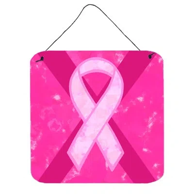 Caroline's Treasures Breast Cancer Battle Flag By Denny Knight Graphic Art Plaque In Pink