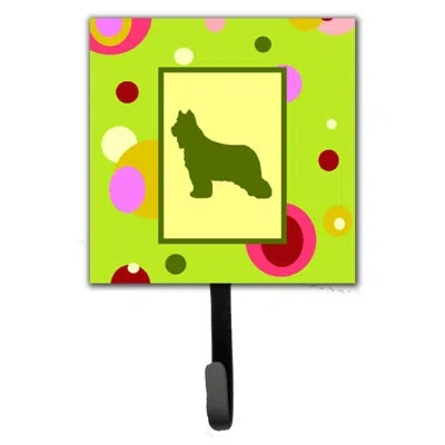 Caroline's Treasures Briard Leash Holder And Wall Hook In Green