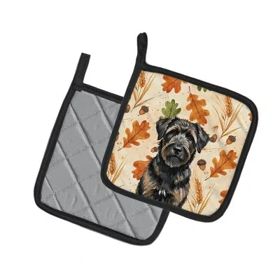 Caroline's Treasures Brindle Bouvier Des Flandres Heirloom Fall Pair Of Pot Holders In Multicolor