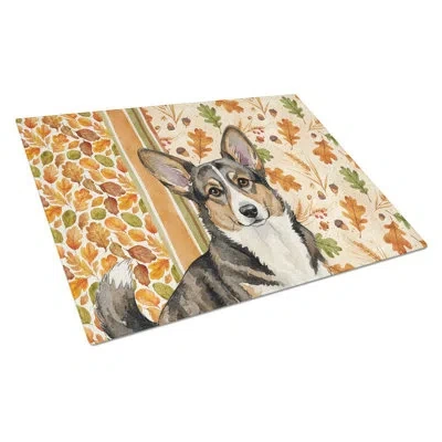 Caroline's Treasures Brindle Cardigan Welsh Corgi Heirloom Fall Glass Cutting Board