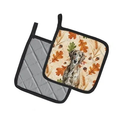 Caroline's Treasures Brindle Scottish Deerhound Heirloom Fall Pair Of Pot Holders In Multicolor