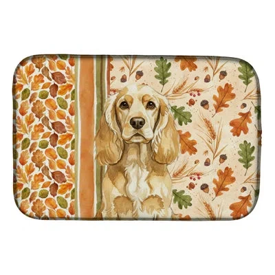 Caroline's Treasures Buff Cocker Spaniel Heirloom Fall Dish Drying Mat In Natural