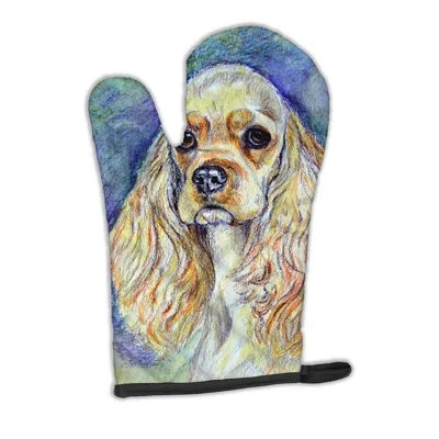 Caroline's Treasures Buff Cocker Spaniel Oven Mitt In Blue;brown