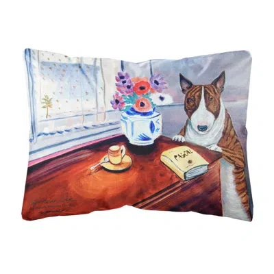 Caroline's Treasures Bull Terrier Beside Table Indoor/outdoor Throw Pillow