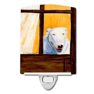 Caroline's Treasures Bull Terrier Ceramic Night Light In White