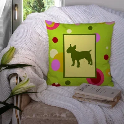 Caroline's Treasures Bull Terrier Indoor/outdoor Green Throw Pillow