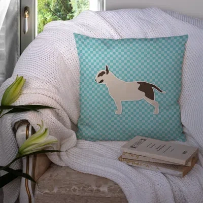Caroline's Treasures Bull Terrier Indoor/outdoor Throw Pillow In Blue