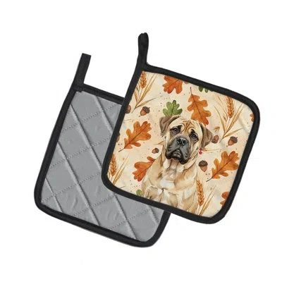 Caroline's Treasures Bullmastiff Heirloom Fall Pair Of Pot Holders In Multicolor