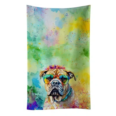 Caroline's Treasures Bullmastiff Hippie Dawg Kitchen Towel In Multicolor