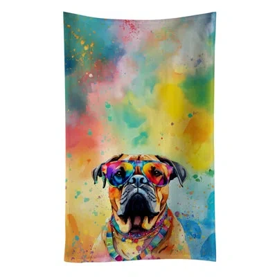 Caroline's Treasures Bullmastiff Hippie Dawg Kitchen Towel In Multicolor
