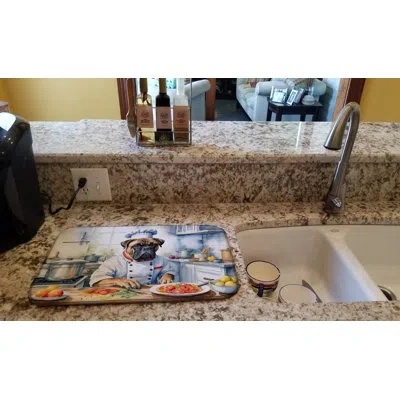 Caroline's Treasures Bullmastiff The Chef Dish Drying Mat In Natural