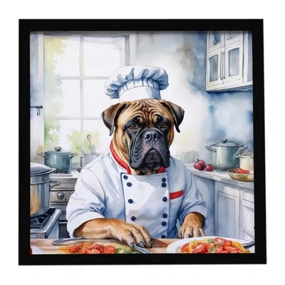 Caroline's Treasures Bullmastiff The Chef Framed Metal Print In Multi