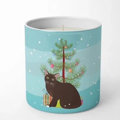 Caroline's Treasures Burmese #1 Cat Merry Christmas 10 oz Decorative Soy Candle In Blue;green