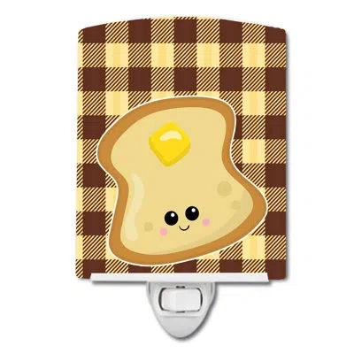 Caroline's Treasures Butte Toast Face Ceramic Night Light In Brown