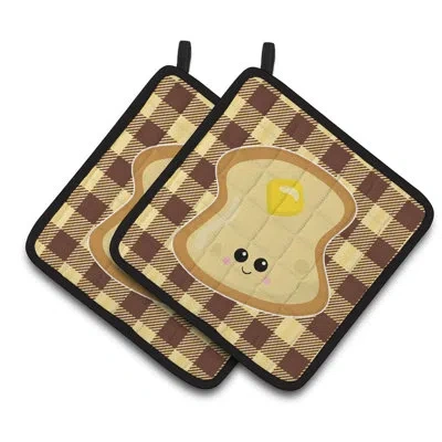 Caroline's Treasures Buttetoast Face Potholder In Brown;yellow