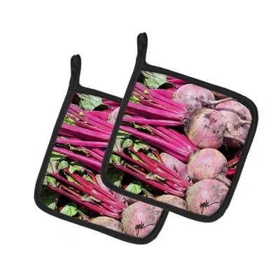 Caroline's Treasures Cabbage By Gary Kwiatek Pair Of Pot Holders In Purple