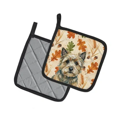 Caroline's Treasures Cairn Terrier Heirloom Fall Pair Of Pot Holders In Multicolor