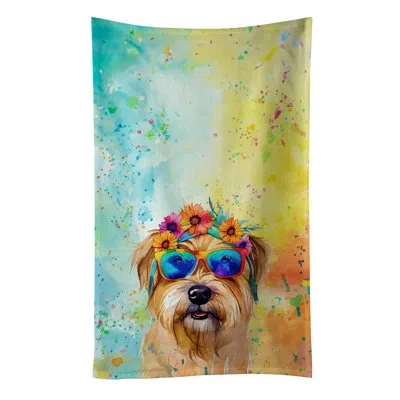 Caroline's Treasures Cairn Terrier Hippie Dawg Kitchen Towel In Multicolor