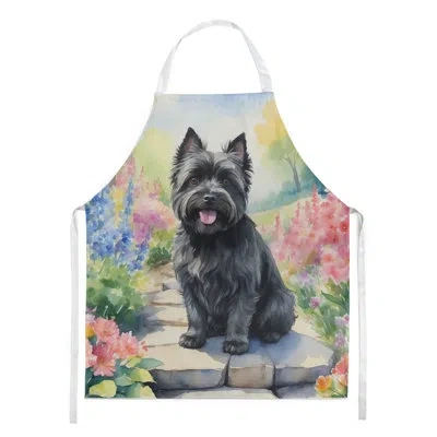 Caroline's Treasures Cairn Terrier Spring Path Apron In Black;green;pink