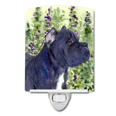 Caroline's Treasures Cane Corso Ceramic Night Light In Green;pink