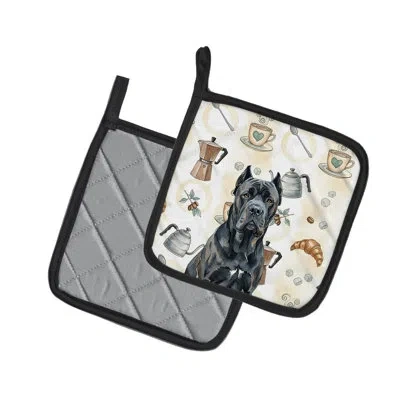 Caroline's Treasures Cane Corso Coffee Bar Pair Of Pot Holders In Multicolor