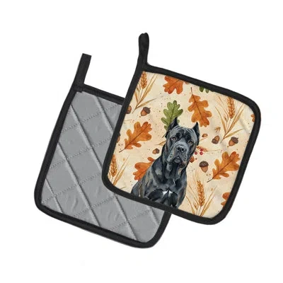 Caroline's Treasures Cane Corso Heirloom Fall Pair Of Pot Holders In Multicolor