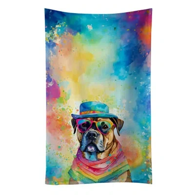 Caroline's Treasures Cane Corso Hippie Dawg Kitchen Towel In Multicolor