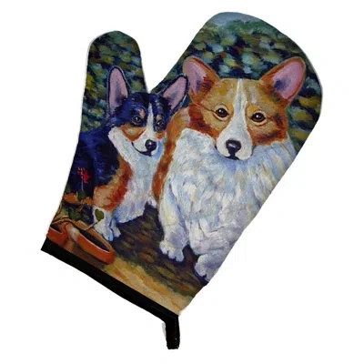 Caroline's Treasures Cardigan And Pembroke Corgi Oven Mitt In Brown;gray