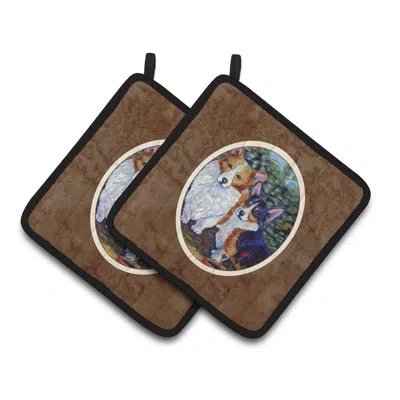 Caroline's Treasures Cardigan And Pembroke Corgi Potholder In Brown