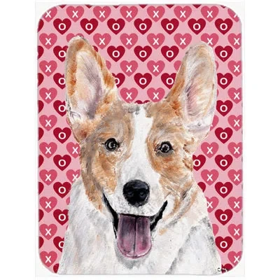 Caroline's Treasures Cardigan Corgi Hearts And Love Glass Cutting Board