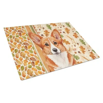 Caroline's Treasures Cardigan Welsh Corgi Heirloom Fall Glass Cutting Board
