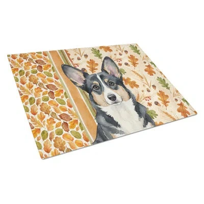 Caroline's Treasures Cardigan Welsh Corgi Heirloom Fall Glass Cutting Board