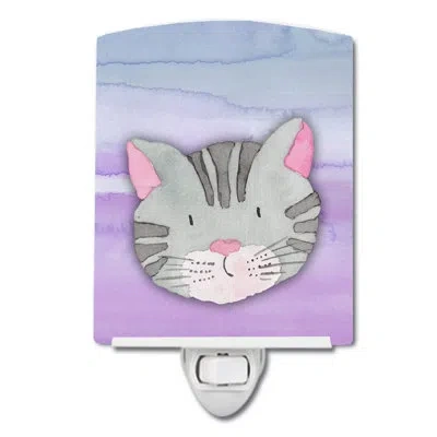 Caroline's Treasures Cat Face Ceramic Night Light In Multicolor;multicolor