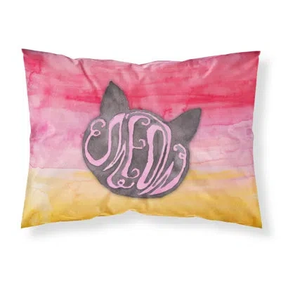 Caroline's Treasures Cat Face Meow Pillowcase In Pink
