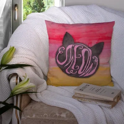 Caroline's Treasures Cat Face Meow Watercolor Indoor/outdoor Throw Pillow
