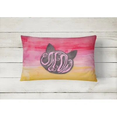 Caroline's Treasures Cat Face Meow Watercolor Lumbar Pillow