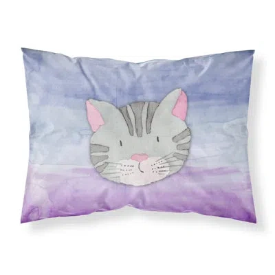 Caroline's Treasures Cat Face Pillowcase In Purple