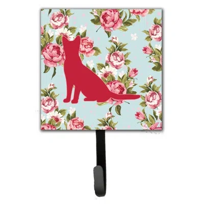 Caroline's Treasures Cat Shabby Elegance Roses Leash Holder And Wall Hook In Blue;pink