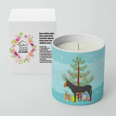Caroline's Treasures Catalan Donkey Christmas 10 oz Decorative Soy Candle In Black;blue;green