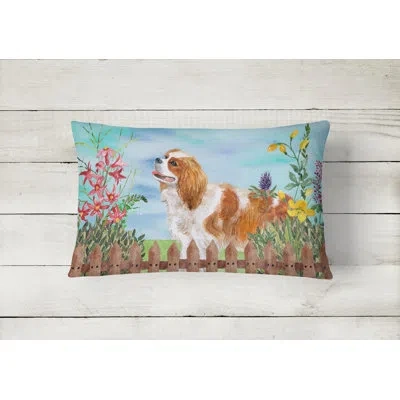Caroline's Treasures Cavalier Spaniel Spring Indoor/outdoor Throw Pillow