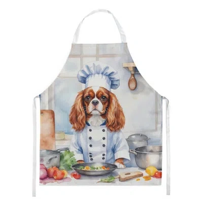 Caroline's Treasures Cavalier Spaniel The Chef Apron In White