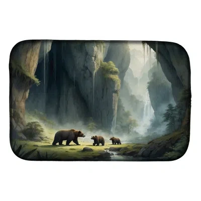 Caroline's Treasures Cave Bears Dish Drying Mat In Natural